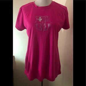 Barcelona Women’s Pink Short Sleeve Shirt Sz XL